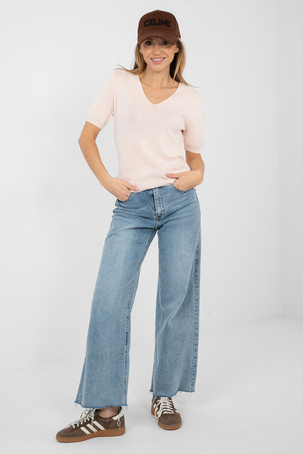 Pull à manches courtes rosé – Image 3