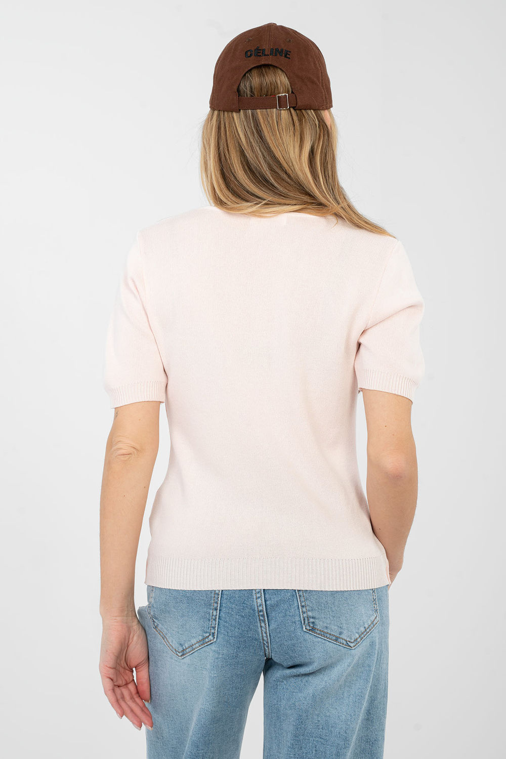 Pull à manches courtes rosé – Image 4
