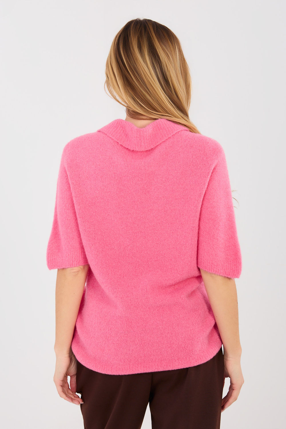Pull à manches courtes rosé – Image 4