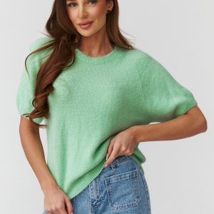 Pull à manches courtes vert