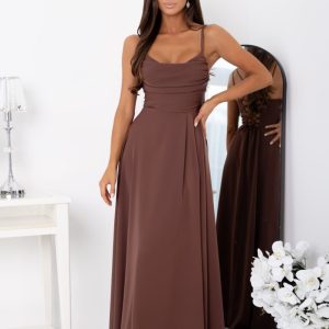 Robe de soirée brune