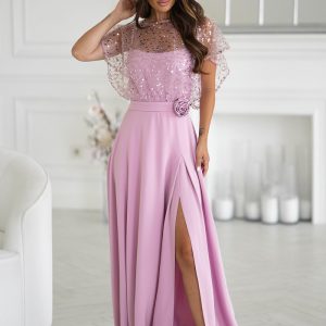 Robe longue rosé