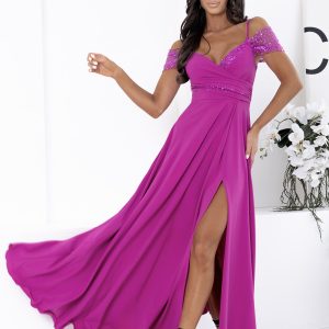 Robe longue violette