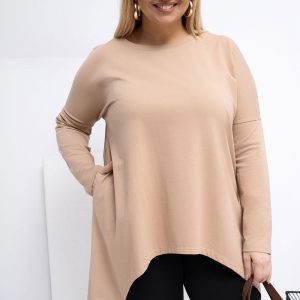 Tunique grande taille beige