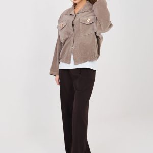 Veste en velours côtelé beige