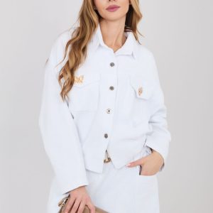 Veste en velours côtelé blanc