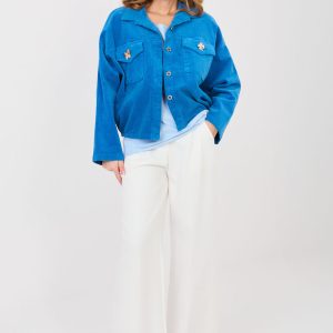 Veste en velours côtelé bleu