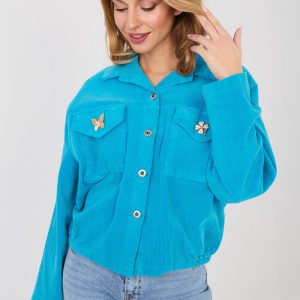 Veste en velours côtelé bleu