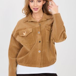 Veste en velours côtelé brun