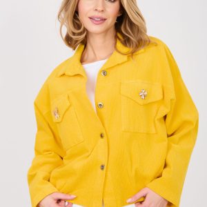 Veste en velours côtelé jaune