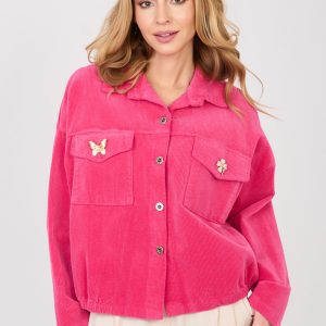 Veste en velours côtelé rosé