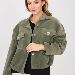 Veste en velours côtelé vert