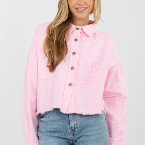 Veste en jean rosé