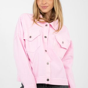 Veste en jean rosé