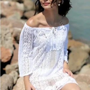 Tunique bohème en dentelle crochetée