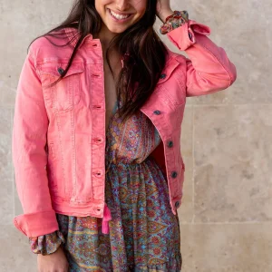 Veste en jean de couleur